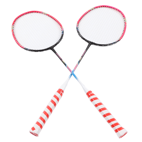 2 st badmintons racket rosa legering stor sweet spot en del design dubbel badmintons racket med förvaringsväska