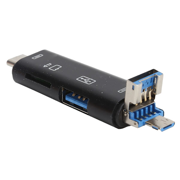OTG-kortinlukija USB TypeC TF -sovitin 5in1 Android-puhelimen mobiilitietokonetarvikkeille