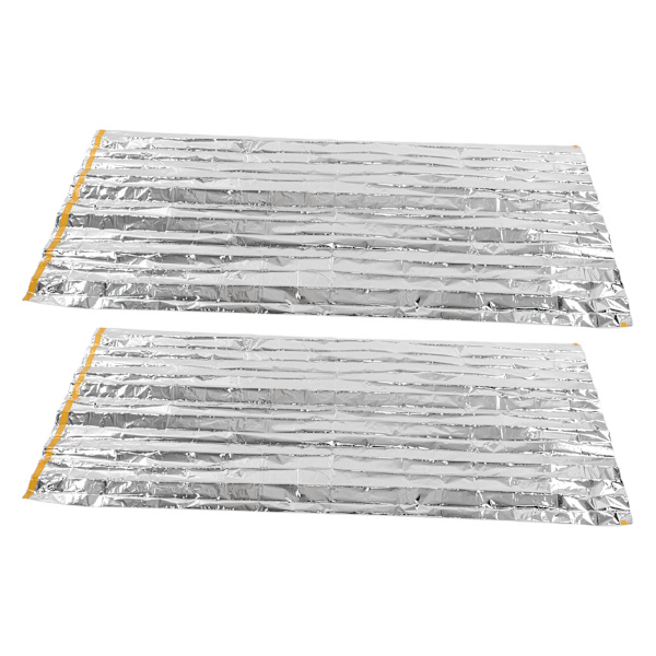 2 st nödfiltar 200x100cm hopfällbar rymdfilt solskydd rivbeständig överlevnadsfilt för camping resor