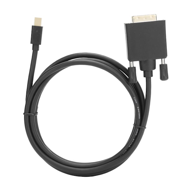 Mini DP til DVI-kabeladapter kobberleder 4K 1080P med ABS-hus1,8m/5,9ft