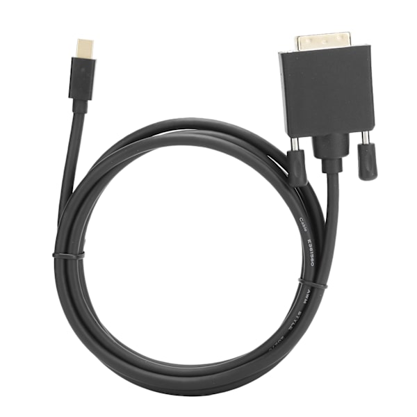 Mini DP til DVI kabeladapter kobberleder 4K 1080P med ABS-hus1,8m/5,9ft