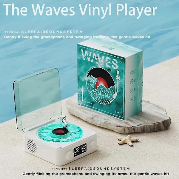 The Waves vinyylisoitin, 2024 uusi Bluetooth-vinyylilevysoitin Waves, neljä tilaa - CNJR vihreä