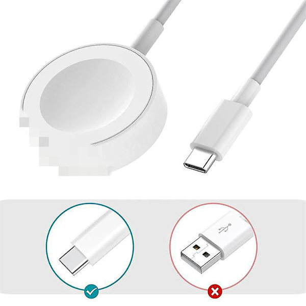 6ft USB Magnetisk Laddningskabel - Vit | Allt-i-ett-laddningsbas