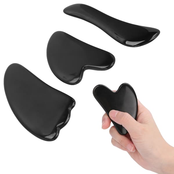 Professionel Obsidian Ansigtsmassage Gua Sha Værktøj Bærbar Kropsterapi Skrabebord Sæt