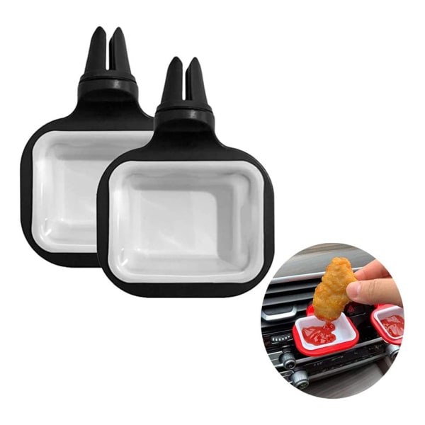 2 STK Bil Sauce Holder Dip Clip Sæt Mini Ketchup Dipping Cups til bil