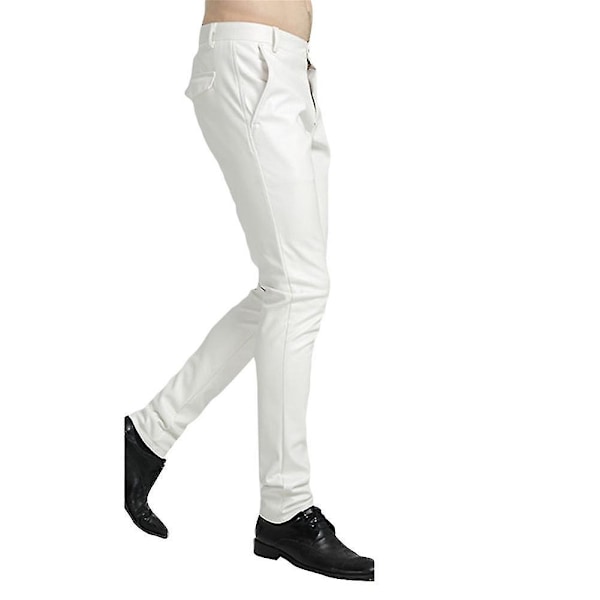 Slim Fit Straight Skinnbukser for Menn EU 34 Hvit