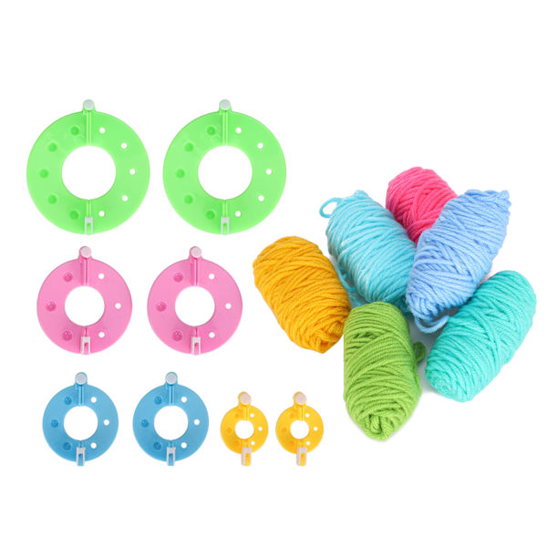 Pompom Maker Kit Färgglada Fluff Ball Weaver DIY 6 Färg Ull Garn Stickning Hantverk Presenter