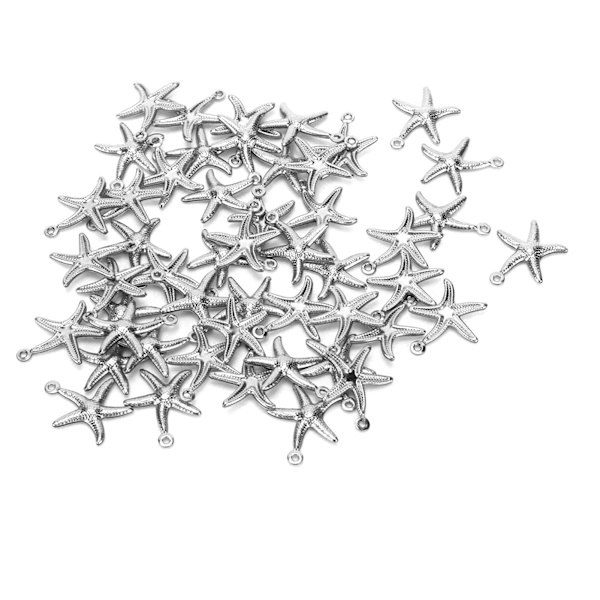 50 stk. Strand Smykker Hule Dobbeltsidig Unik Design Havstjerne Anheng for Armbånd Halskjede Dekorasjon
