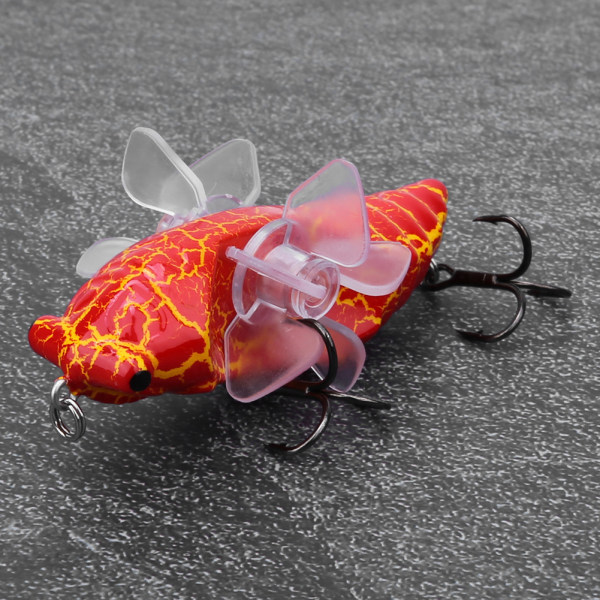 Hard Fish Lure Bionic Cicada Shape fiskebete med roterande snurrar Propeller Diskantkrok 7,5 cmY238-2