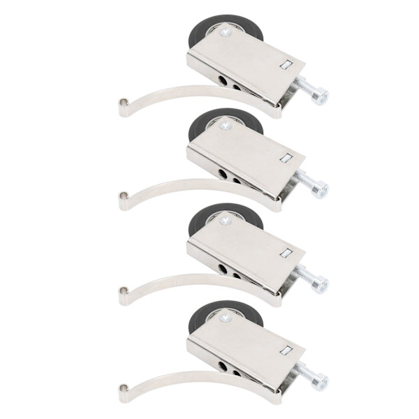 4 stk. skydedørsskive knastsystem rustfrit stål lydløs stærk bærende hardware 40 mm diameter