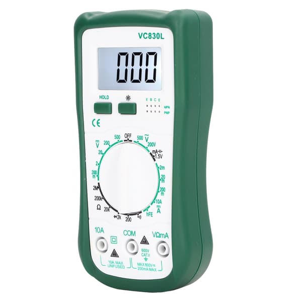 LCD-skjerm Multimeter Multifunksjonell Digital Spenning Strøm Motstandstester VC830L