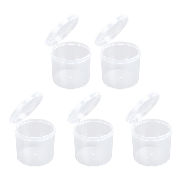 Powder Puff Opbevaringsboks Gennemsigtig Støvtæt Bærbar Makeup Puff Container Etui til Beads Tabletter 5 stk.