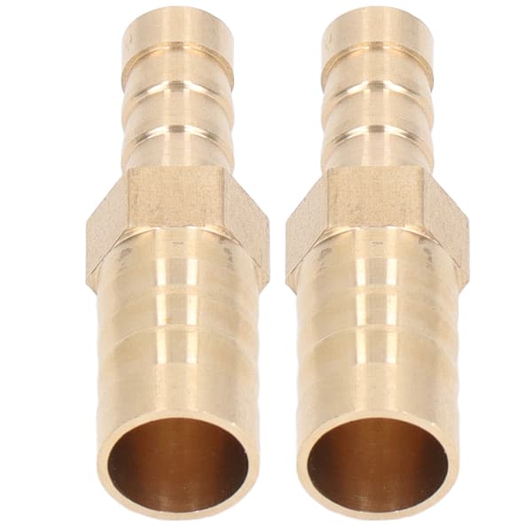 2 stk. Barbed Fitting Splicer Messing Slange Studs Reducer Hex Reducerende Studs Connector 12mm(1/2in) til 8mm(5/16in)