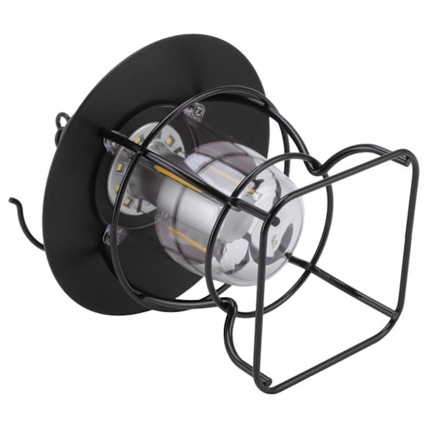 LED-campinglampa lykta tältlampa strålkastare multifunktionell utomhus bärbar retro stil med uppladdningsbart batteri helt svart
