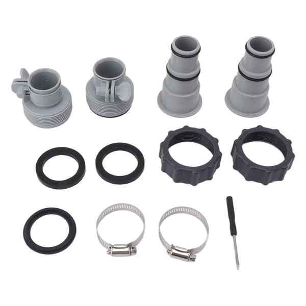 Pool Slange Adapter Udskiftningsslange Adapter med Krave til Pumper med Gevindforbindelse