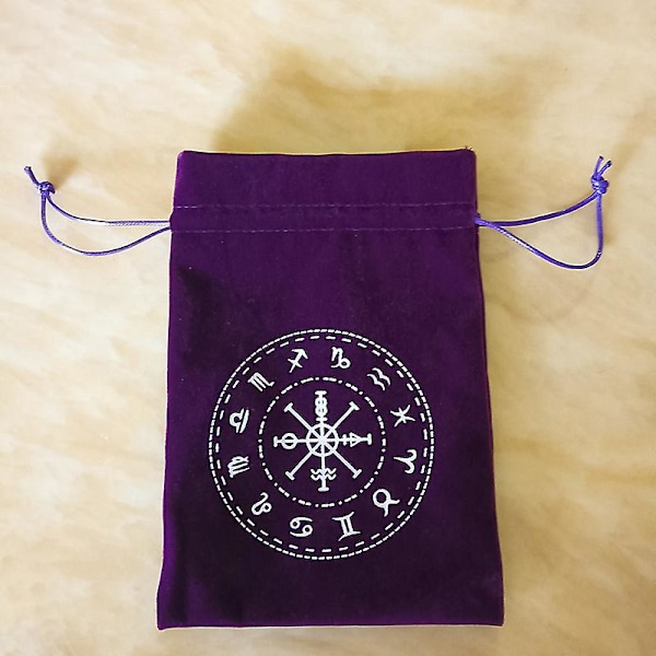 1 stk Oppbevaringspose for Tarot med Trekkstreng 13 x 18 cm, Tykt Fløyel, Gavepose Symbol, Broderi, Smykker, Beskyttelsesposer