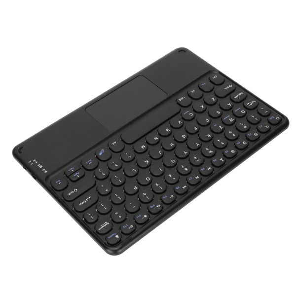 10-tommers trådløst Bluetooth Touchpad-tastatur Retro Rund Tastatur Ergonomisk Magnetisk Støtte Berøringsbevegelser for Windows for IOS Svart