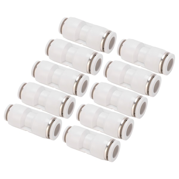 10 stk lige reducerende konnektor Quick Release pnuematisk luftslangereduktion Rørfittings WhitePG6-4