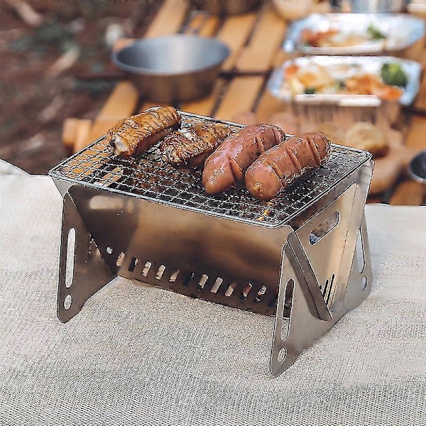 Bärbart Utomhus Fällbart Kortspis Rostfritt Stål Förbränningsugn Grill -CNSZ