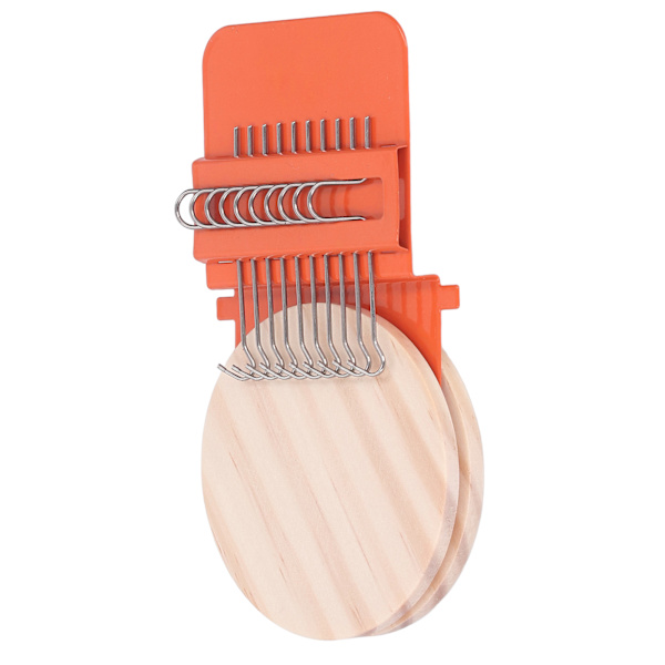 10 kroker Mini vevstol maskin husholdning liten vevstol maskin med 6,5 cm treplate for håndverk DIY veving oransje