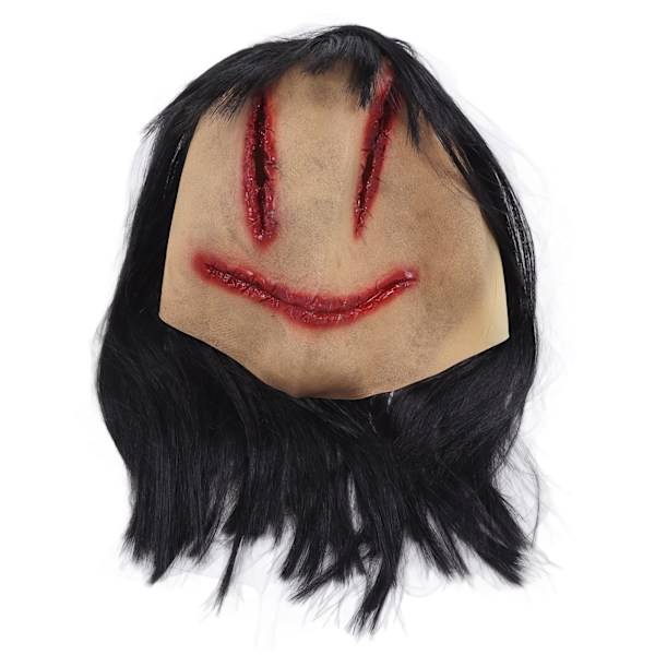 Halloween Ghost Mask Scary Weird Horror Devil Mask med långt hår för Haunted House Dress Up Props Cosplay