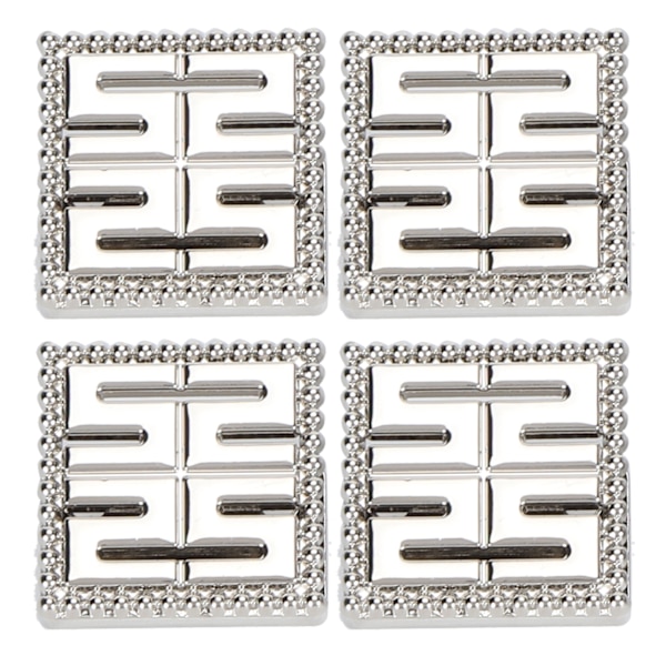 4 Set Metall Dekorativt Spänne Karaktär Läder Varor Bagage Jeans DIY TillbehörSilver B01-51-52065