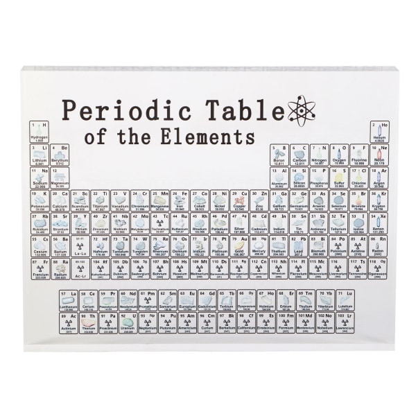 Periodisk system Sort akryl Kemiske grundstoffer Alfabet Periodisk system Undervisning Display Home Decor S