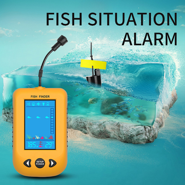 Bärbar Sonar Fisk Finder Djupmätare Handhållen Isfisk Finder med Färgrik LCD-skärm för Utomhusfiske