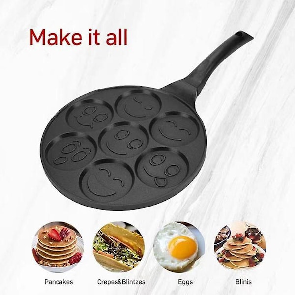 Mini Pandekage Maker Non-stick Grill Sjov Smiley Ansigt Morgenmad Gave til Børn og Voksne Perfekt til Fødselsdage