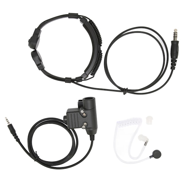 Halsmikrofonheadset 7,1 mm plug 2-vägs radiohörlur med U94 PTT för 3,5 mm mobiltelefon
