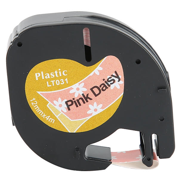 Termisk papiretikettetape Sødt etiketteringsbånd-klistermærke Pink Daisy til Dymo 12 mm