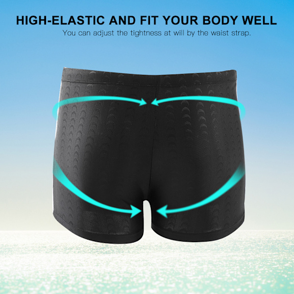 Mænd Sport Badetøj Racing Svømning Trunks Hurtigtørrende Briefs Svømmedragt (Silver Line 3XL)
