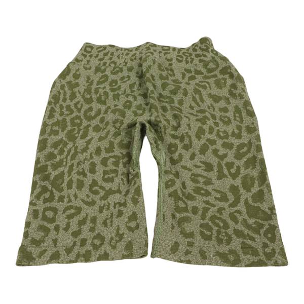 Yoga Shorts Butt Lifting Wideband Høy Midje Leopard Print Sports Biker Shorts for Running S