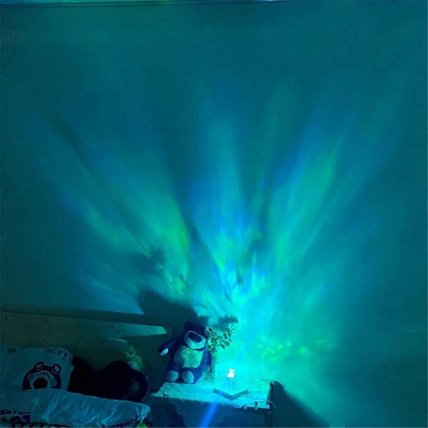 3D Dynamisk Vannbølge Projektorlampe 16-Fargers Krystall Nattlys