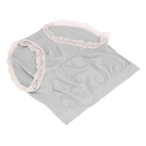 Maternity Panties Høy Midje Pustende Blonder Sømløs Maternity Undertøy for Kvinner 12K Grå XL