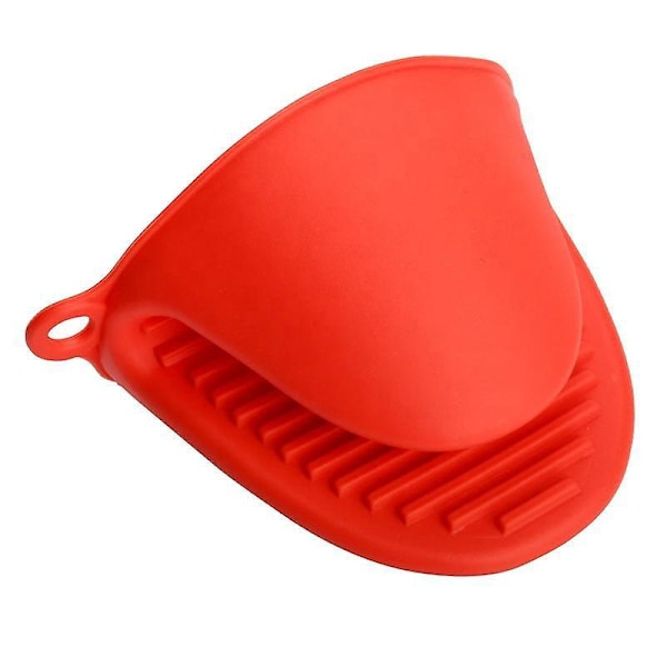 Silikoninen Pannu Käsine, Mini Keittiö Käsine Ruuanlaittoon ja Leivontaan, Lämpöä Kestävä Ratkaisu - Punainen (1 Pari)