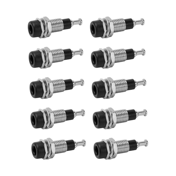 J.40006 10 stk/sæt 2 mm Forniklet Banana Hun Jack Socket Panel Mount Binding PostBlack