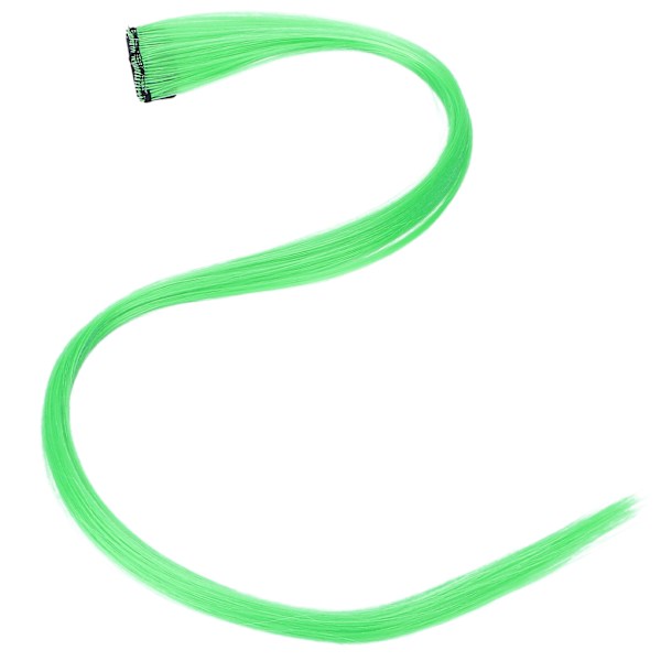 Colored Clipin Hair Extensions Highlight Synthetic Party One Piece Hair Extensions (grønn)