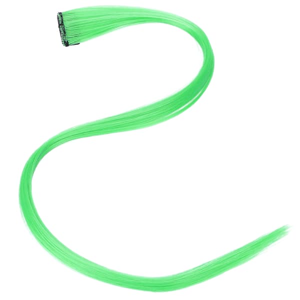 Farvede Clipin Hår Extensions Highlight Syntetisk Party Hår Extensions i ét stykke (Grøn)