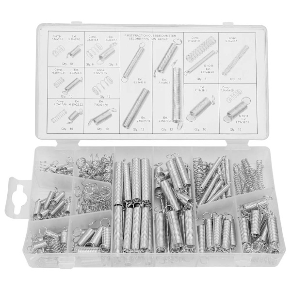 200 st/set Förlängningsfjäder Sortiment Metallfjädrar Kit