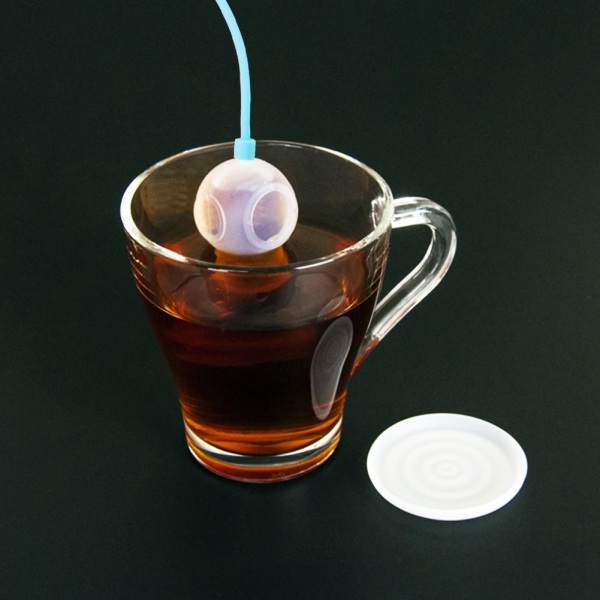 Innovativ dykkerformet silikone te-infuser si til hjemmelavet te - lyseblå