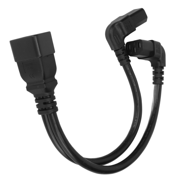 IEC320 C20 til dobbel C13 ledning 1 i 2 ut dobbel rett vinkel Y splitter strømkabel for skrivebordslampe skriver 12,6 tommer