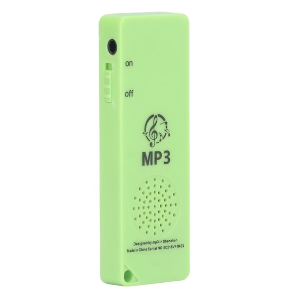 MP3-afspiller Tabsfri lydkvalitet Multifunktionel bærbar understøttelse 64 GB hukommelseskort Mini MP3 til studerende Grøn