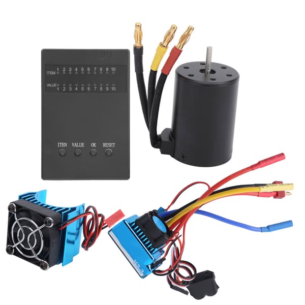 3650 Motor 2300KV+ 45A Børsteløs ESC Programkort Kølepladesæt til 1/10 RC Bil