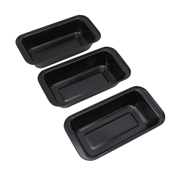 3 STK Non-Stick Bageform Kulstofstål med Belægning Brødform Rektangulær Sort