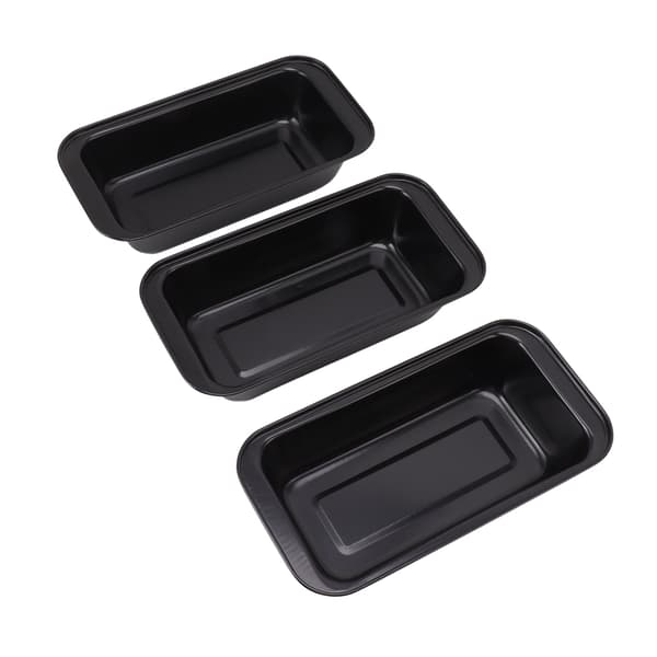 3 STK Non Stick Bakeform Karbonstål med Belegg Brødform Rektangulær Svart