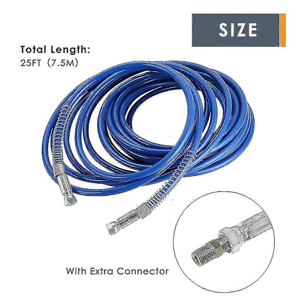1/4 tum Airless Färgsprayslang Högtryck Universal Färgspruta Flexibel Fiberslang 3300 Psi Zekai