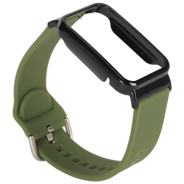 Silikoninen watch ranneke suojapuskurin case vaihtotarvikkeella, sopii Mi Band 7 Pro OD:n vihreään ja mustaan ​​case