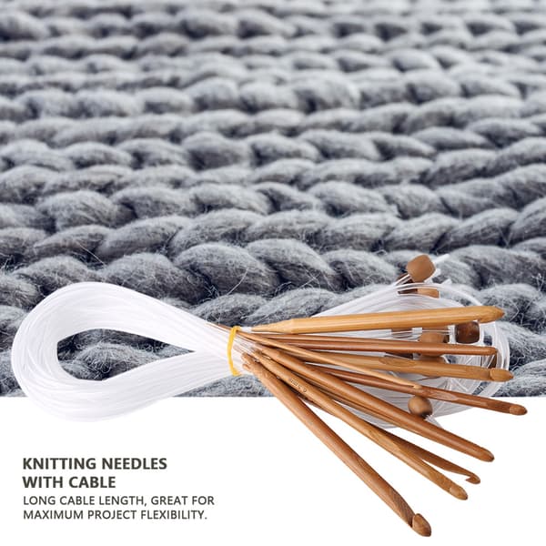 12 st Karboniserade Bambu Afghan Tunisisk Virknålar Set Matta Väv Sticknålar