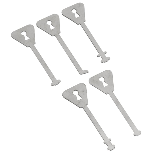 5PCS Master Keys Rustfritt Stål Erstatning Skjelettlås Nøkkelsett Flere Former Låsplukk Nødhjelpsverktøy